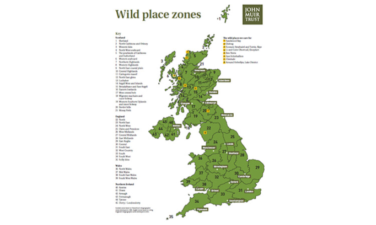 John Muir Trust wild zones map - March 2023 smaller