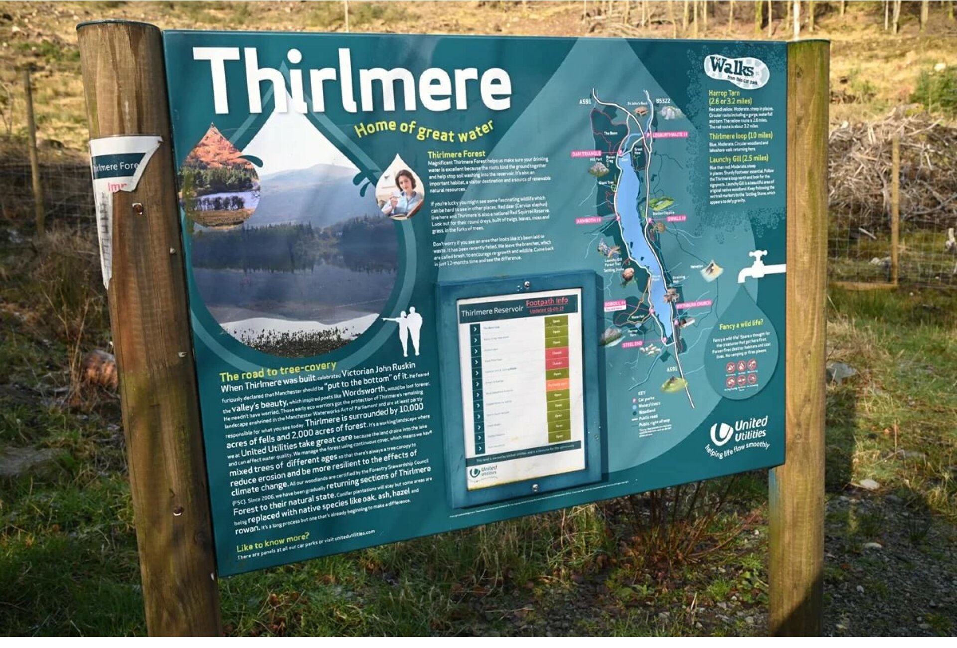 Thirlmere UU interpretation board