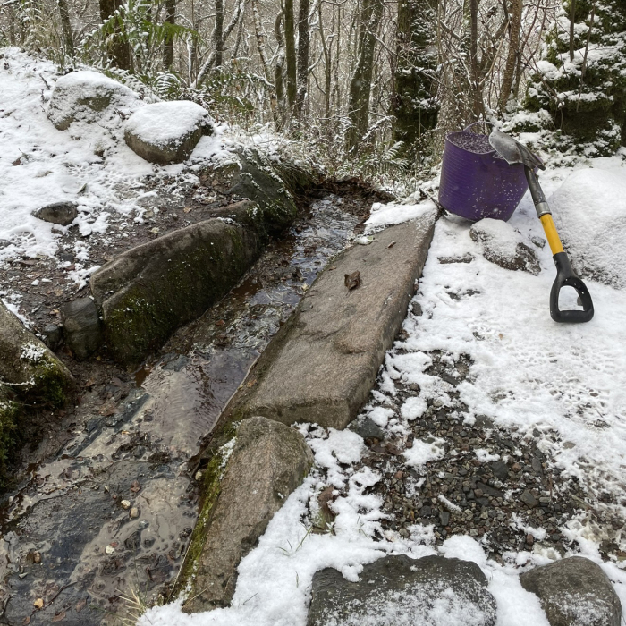 Steall Gorge path - clearing drains